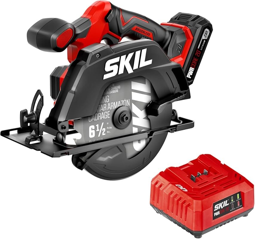 SKIL PWR CORE 20 Brushless 20V 6-1/2-Inch Cordless Circular Saw Kit wi