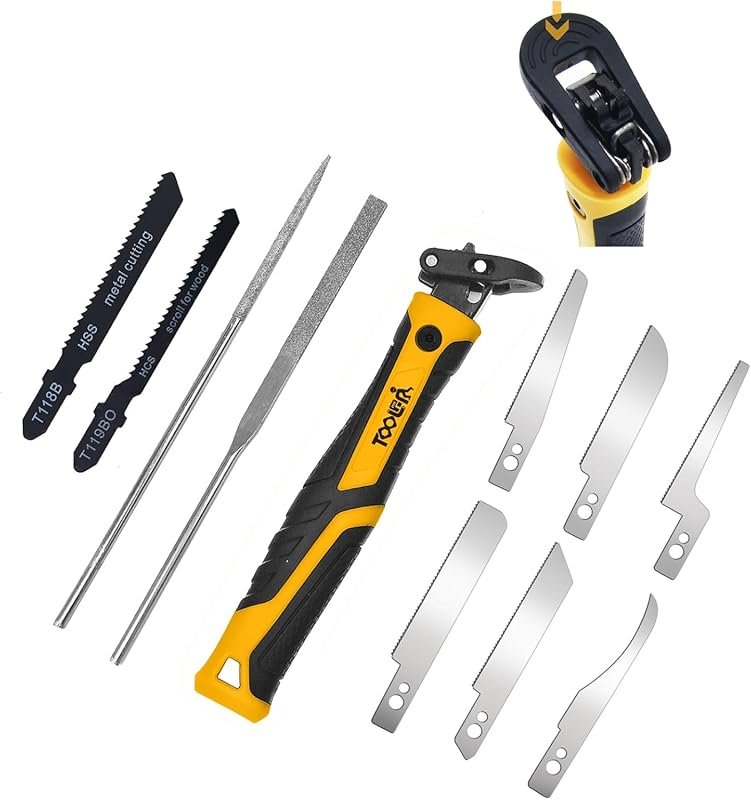 TOOLAN 10-In-1 Mini Model Craft Saw and File Kit for Precision Cutting