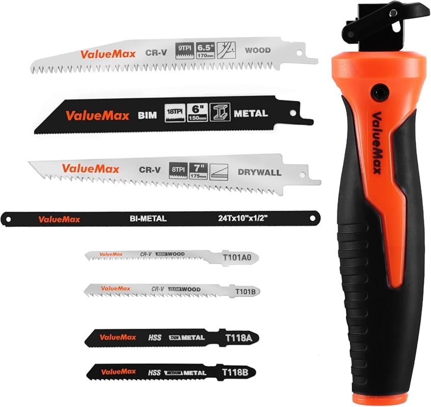Valuemax 8-in-1 Multi-Blade Hand Saw with Quick-Change TPR Handle