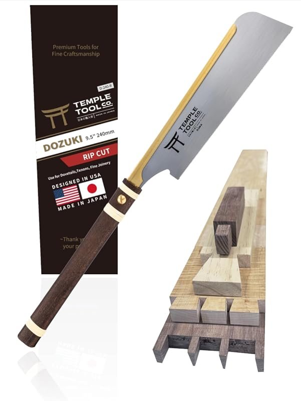 Temple Tool Co. Japanese Rip-Cut Pull Saw 9.5 for Dovetails and Joiner