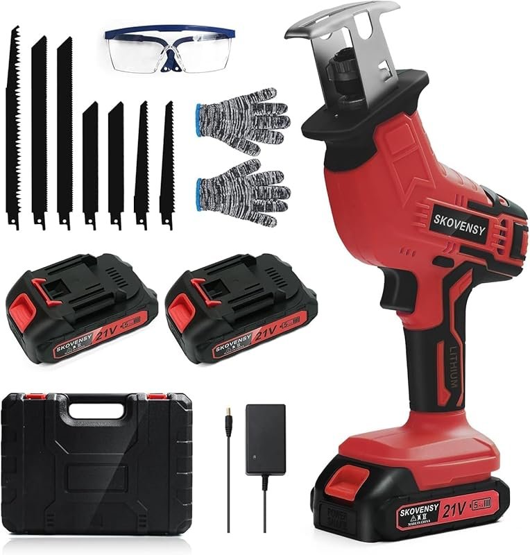Cordless Reciprocating Saw Kit with 2 Batteries, Variable Speed, Compa