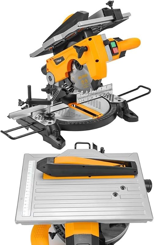 Hoteche 8-1/4-Inch 2-in-1 Compound Miter Saw and Table Saw, 10A
