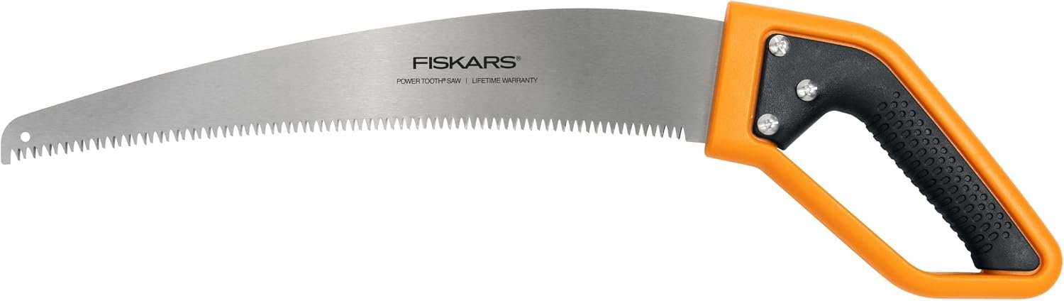 Fiskars 15-Inch PowerTooth D-Handle Hand Saw with Stainless Steel Blad