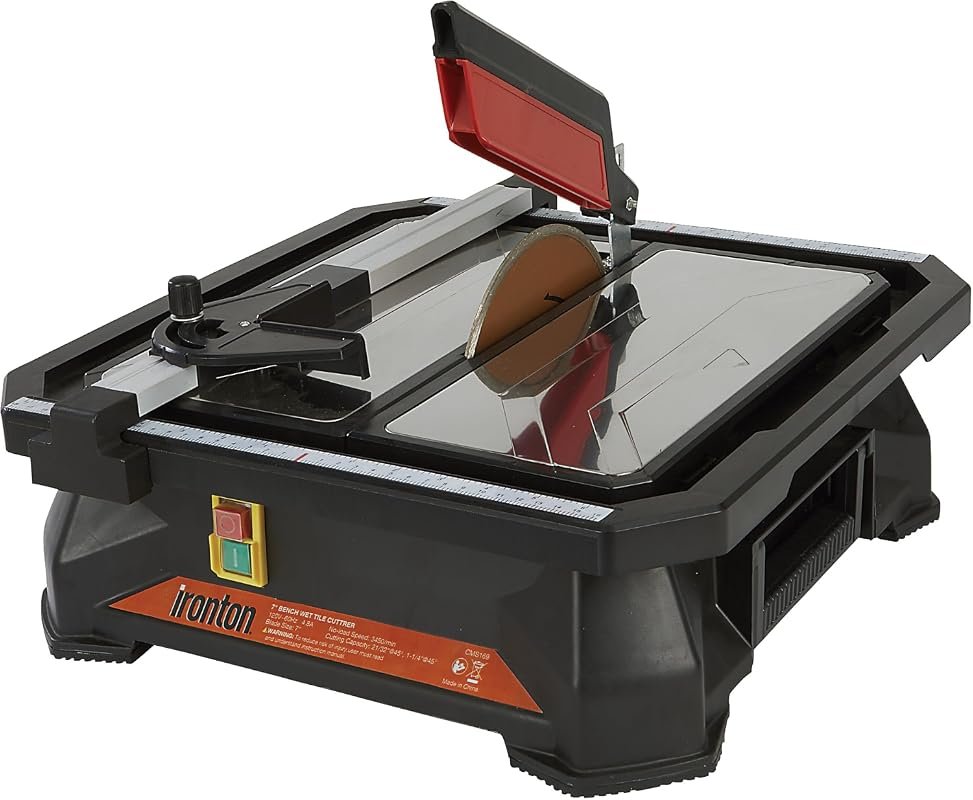 Ironton 7-Inch Bench Wet Tile Cutter, 3450 RPM, 120V