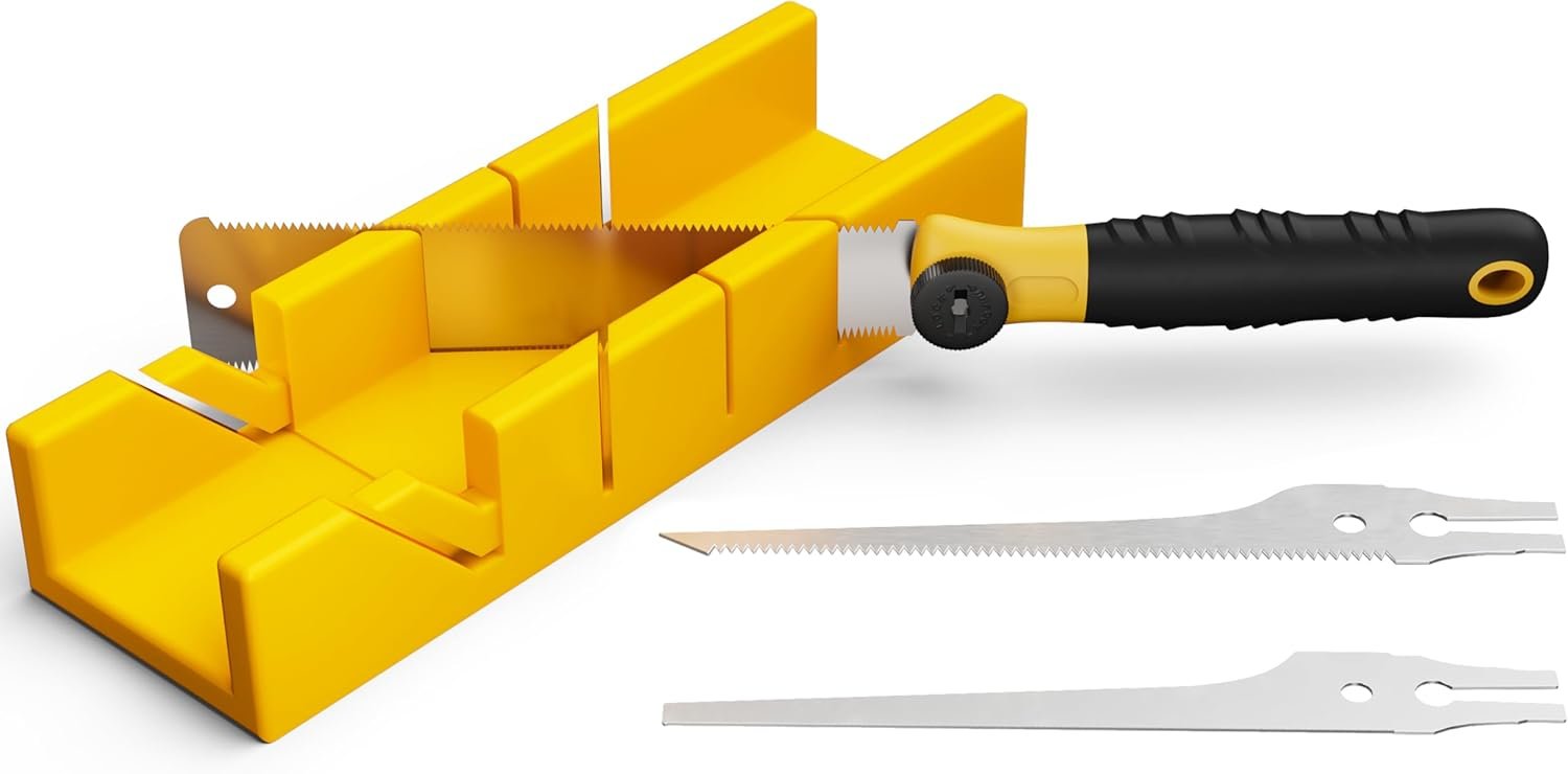 GARTOL 4-Piece Miter Box and Japanese Pull Saw Set with Replaceable Bl
