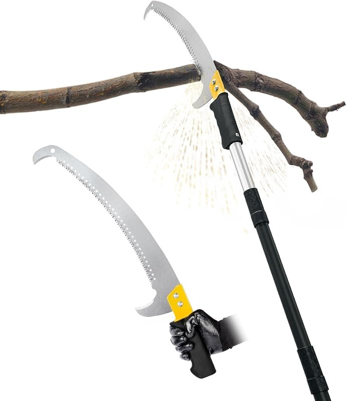 14.5FT Adjustable Pole Saw for Tree Trimming, Lightweight Manual Prune