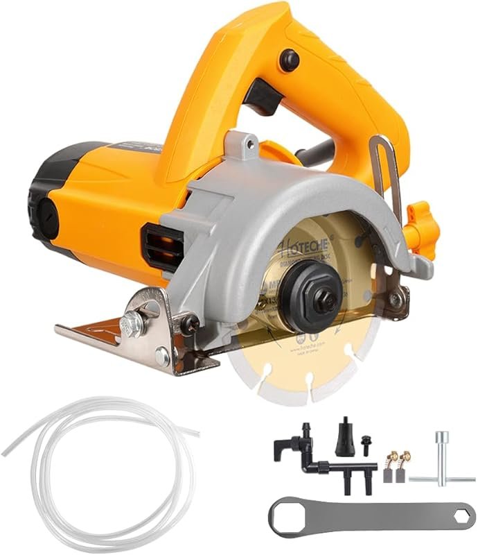 Hoteche 4-3/8-Inch Dry/Wet Masonry and Tile Saw, 1300W Electric Cutter