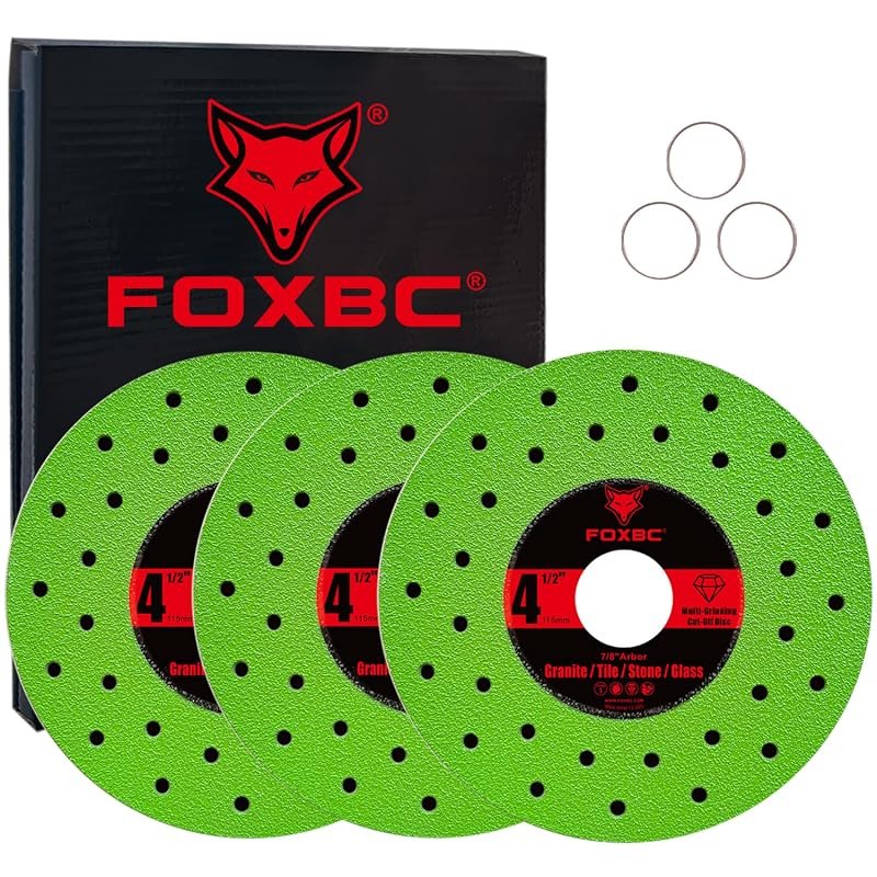 FOXBC 4-1/2-Inch Diamond Tile Saw Blades for Porcelain, Glass, Ceramic