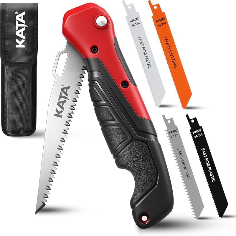 KATA 5-in-1 Folding Hand Saw with Quick-Change Blades and Canvas Bag