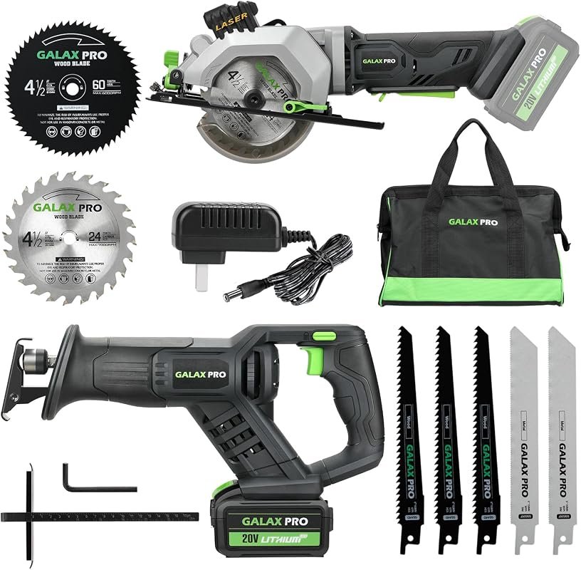 GALAX PRO Cordless Circular Reciprocating Saw Combo Kit, 4.0Ah Battery