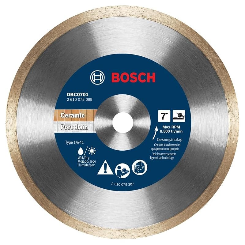 BOSCH 7-Inch Continuous Rim Diamond Wheel for Smooth Ceramic, Slate, P