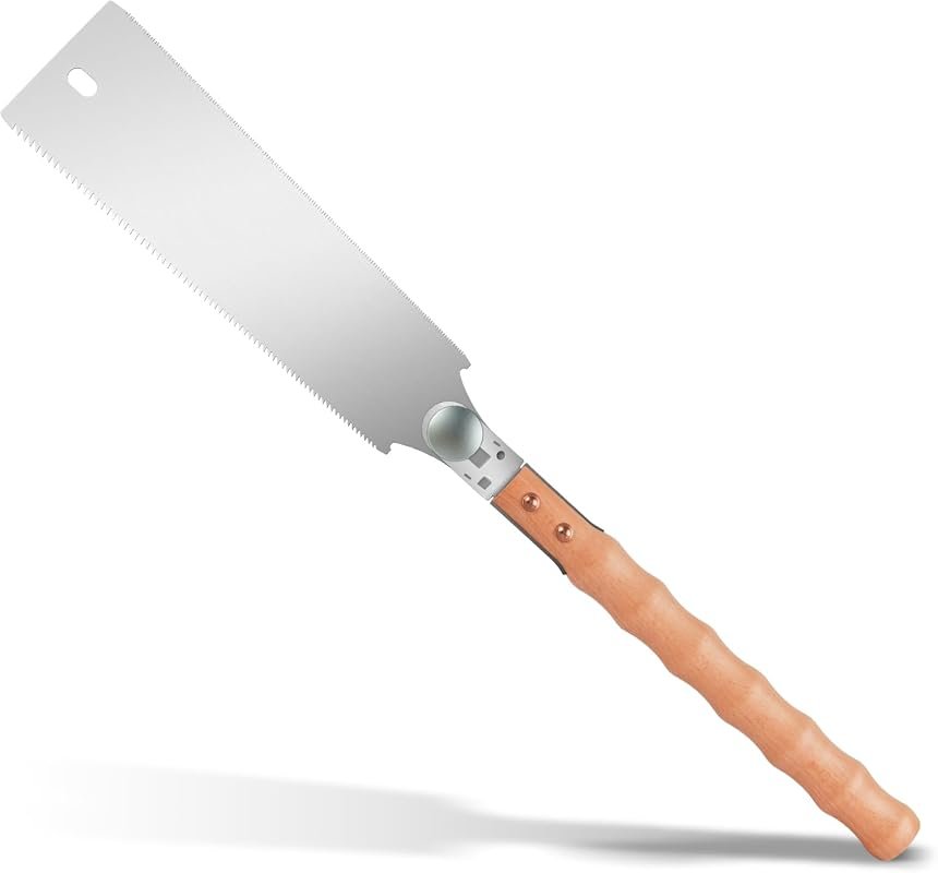 Japanese 10-Inch Double-Edge Pull Saw with Gradient Teeth, SK5 Blade, 