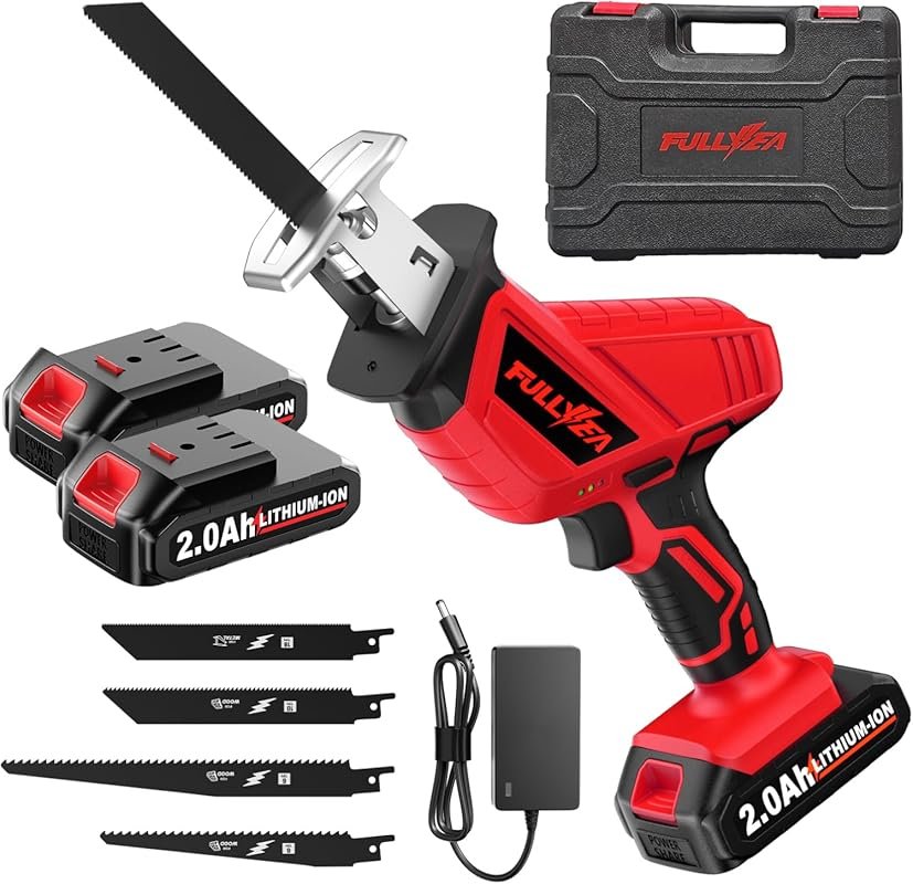 FULLYEA Cordless Reciprocating Saw, 3500 SPM, Tool-Free Blade Change,