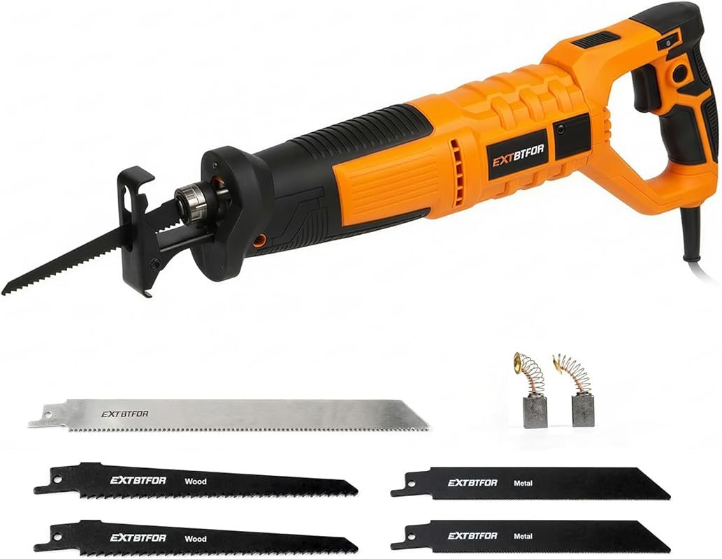 7-Amp Variable Speed Reciprocating Saw with 360° Rotating Handle and 5