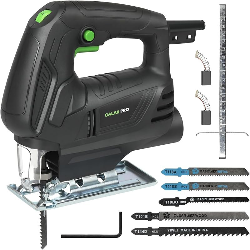 GALAX PRO 4.5-Amp Jig Saw, Variable Speed 3000RPM with LED Light and B