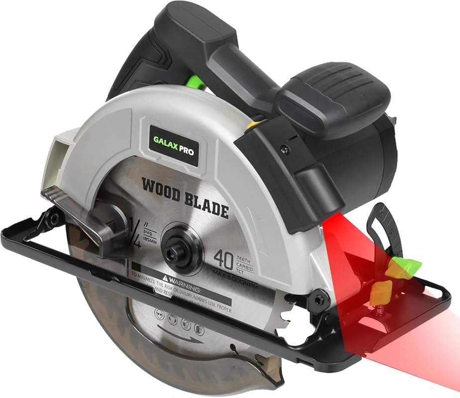 GALAX PRO 11-Amp 7-1/4-Inch Corded Circular Saw with Laser Guide