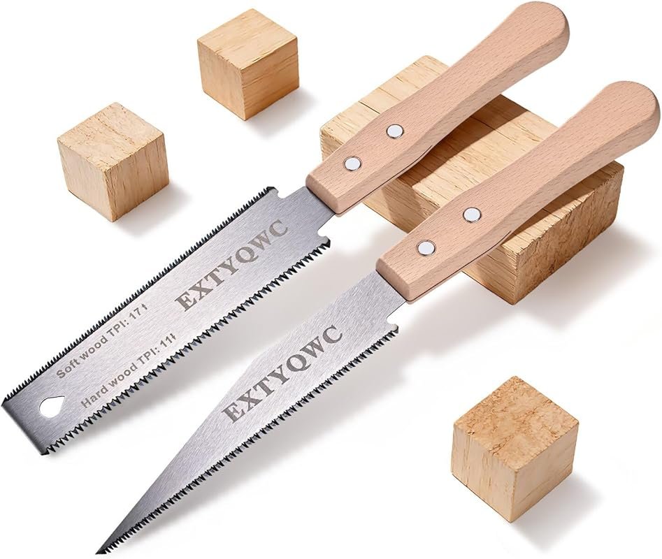 Japanese Pull Saw 2-Pack, 6-Inch Flexible Blade for Wood, Plastic, and