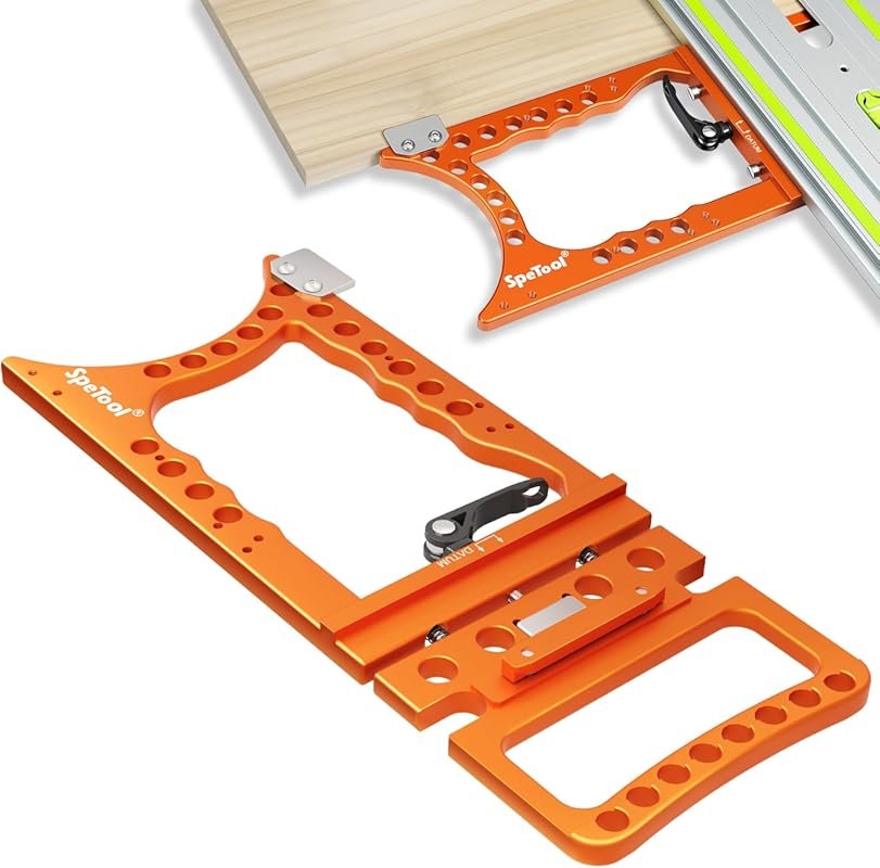 SpeTool Track Saw Square 90° Precision Guide Rail Square with Quick-Lo