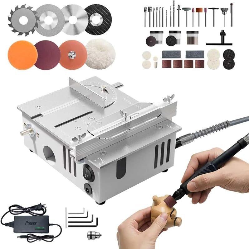 MIMYTH Mini Table Saw for Crafts, Portable Multifunction Saw with Dual
