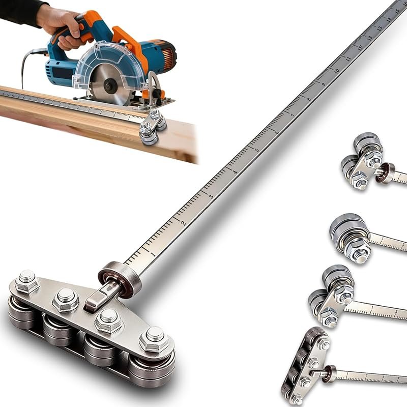 16-Inch Stainless Steel Circular Saw Guide Rail, Adjustable Rip Cut Ca
