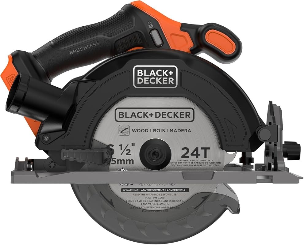 BLACK+DECKER 20V MAX Brushless Cordless Circular Saw with 24T Blade, T