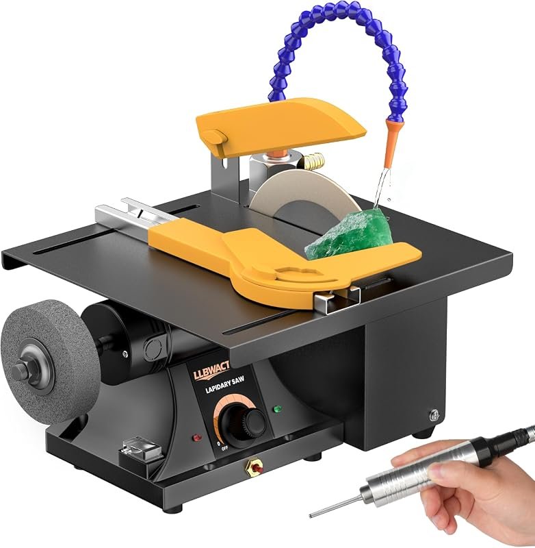 350W Variable-Speed Lapidary Saw Machine with Water Cooling and Comple